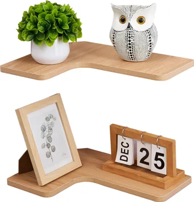 Productafbeelding van Hoekplank, hangplank, wandplank, set van 2, 40 cm, L-vormige hoekplank, houten wandplanken voor keuken, badkamer, woonkamer, slaapkamer (uiteraard)