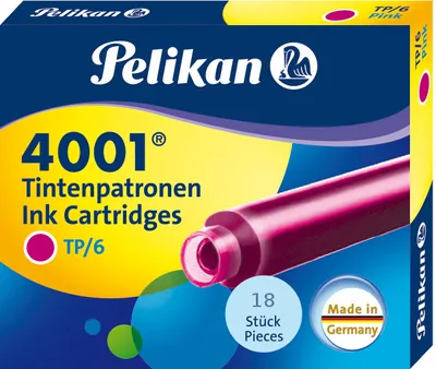 Produktbild von 18 Pelikan Tintenpatronen 4001® / Füllerpatronen / Farbe: pink