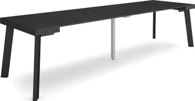 Produktbild von Ausziehbarertisch, 302x90x73cm, Für 14 Gäste, Hölzerne Beine, Schwarz