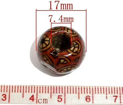 Produktbild von 100 Holzperlen 'Flower' 17x16mm Bastelperlen Schmuckperlen Perlen Holz bedruckt
