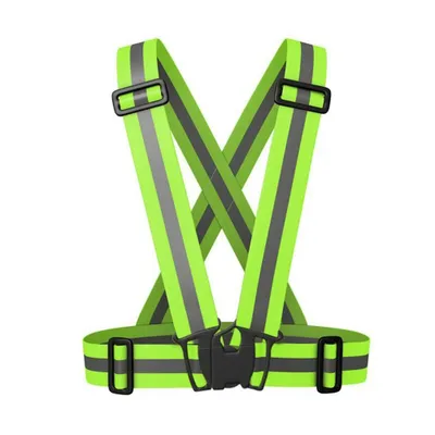 Image de Gilet de sécurité réfléchissant Sangle | Bande de sécurité élastique vert fluo pour la course à pied, le vélo & les chantiers de nuit