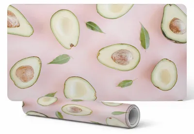 Produktbild von Rutschfeste Schreibtischunterlage mit Avocado- und Blättermuster, 90 x 45 cm