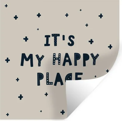 Produktbild von MuchoWow® Wandtattoo Wandsticker Wandaufkleber Das ist mein glücklicher Ort - Zitate - Sprichwörter - Kinder - Kinder 100x100 cm Selbstklebend und Repositionierbar - Wierderverwendbar - Selbstklebend