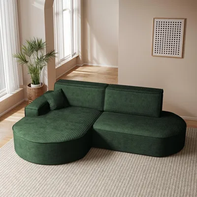 Produktbild von Kaiser Möbel Ecksofa Modena Pro mit Schlaffunktion und Bettkasten stoff Poso - GRÜN LINKS