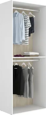 Image de Ashebrook - Grande Armoire, 45x205h cm Blanc, une Étagère