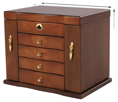 Image de Boîte à bijoux, 5 étages, design élégant, marron, M
