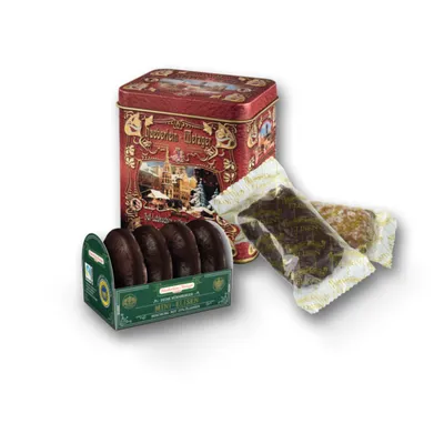Obrázek produktu pro Haeberlein Mini Elisen perník glazovaný a potažený čokoládou v plechovce 100g