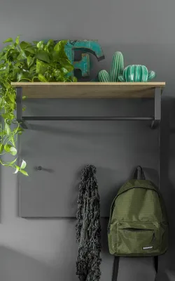 Produktbild von Wandgarderobe für modernen Eingangsbereich mit 3 Haken Eiche Artisan Nay.