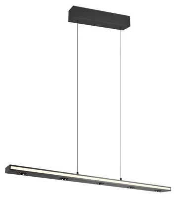 Obrázok produktu pre Závesné svetlo LED, matná čierna, stmievateľné, hore a dole, H 200 cm