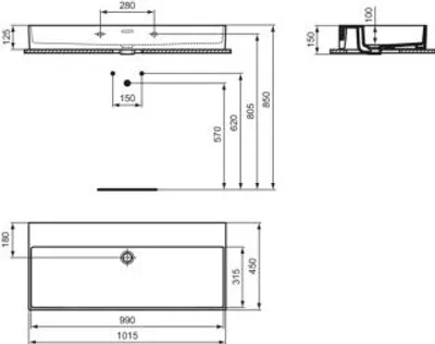 Produktbild von IDEAL STANDARD R0556MA Waschtisch Extra 1015 mm o.Hahnloch