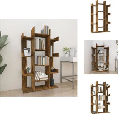 Obrázok produktu pre vidaXL Police na knihy smoke oak 86x25,5x140 cm materiál na báze dreva - Police na knihy a regály