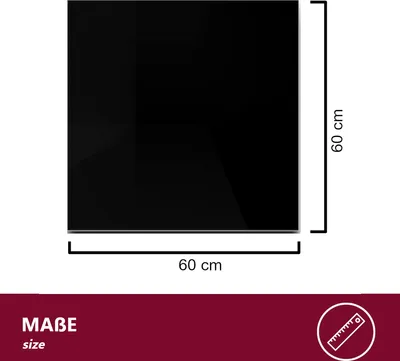 Produktbild von HOOZ Glasplatte für Kaminofen und Tischplatte in 60x60cm Facettenschliff, Schutzplatte mit 6mm ESG Sicherheitsglas, Funkenschutzplatte, Glasboden für Kamin (Schwarz)