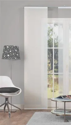 Produktbild von Home Wohnideen Schiebevorhang Voile Querstreifen "Bambus"-Optik 1 teilig 245 x 60 cm Wollweiss