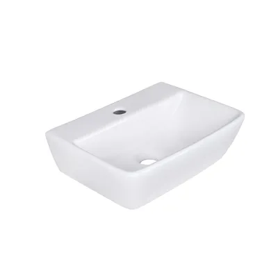 Productafbeelding van Belvit Wastafel Lotus, keramische opzetwastafel, hangwastafel, handwastafel, wastafel, wit, 40 cm