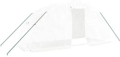 Produktbild von vidaXL Gewächshaus mit Stahlrahmen Weiß 10 m² 5x2x2,3 m