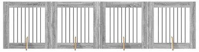 Produktbild von Klappbares Hundetor mit Ständern 4 pcs Graues Sonoma 321 cm
