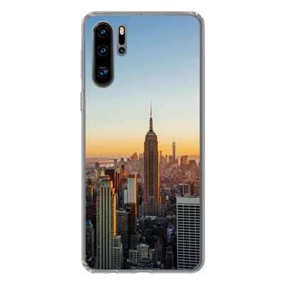Produktbild von MuchoWow® Handyhülle Schutzhülle Hülle für Huawei P30 Pro New York - Skyline - Sonnenuntergang Silikon Softcase Handy Hülle - Schutzdeckel