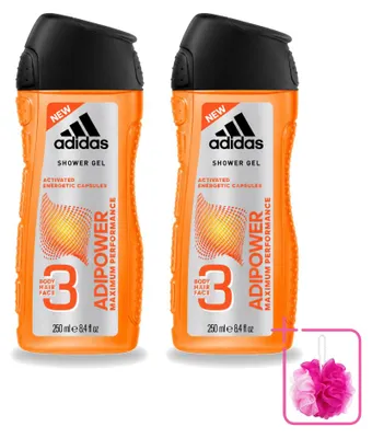 Produktbild von 2 x Adidas Adipower 2-in-1 Duschgel und Shampoo - 250 ml - Sparpackung - 2 Stücke