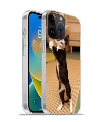 Produktbild von MuchoWow® Handyhülle Schutzhülle Hülle für Apple iPhone 14 Pro Max Katze - Wohnzimmer - Schwarz Silikon Softcase Handy Hülle - Hardcover
