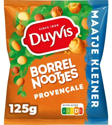 Imagen del producto de Duyvis Borrelnootjes Provencale 125g – Snack de maní crujiente y picante