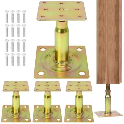 Image de Support de poteau - Réglable - 100 mm à 150 mm - Acier zingué à chaud - 4 pièces