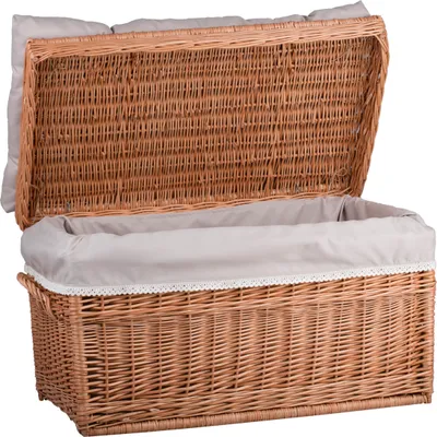 Produktbild von Wäscheschrank Truhe für Wäsche in Naturfarbe 70X43 H44 CM