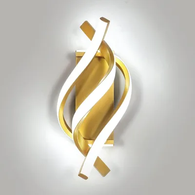 Zdjęcie produktu dla Elegancka lampa ścienna LED, złota, 22W, 2500lm, nowoczesna, wykonana z aluminium