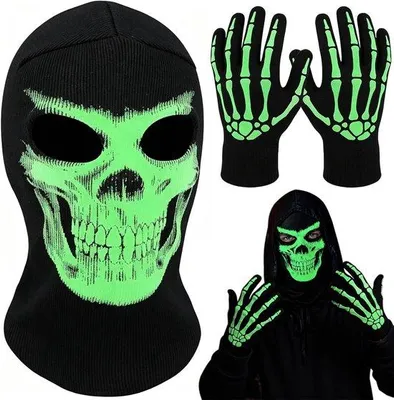 Produktbild von Halloween-Masken, leuchtendes Skelett, Schädel, Halloween, Masken mit