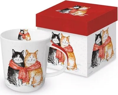 Produktbild von Tasse aus Porzellan O´Malley & Friend Winter - Winterkatzen verbunden 0,4L, Höhe 9,7cm