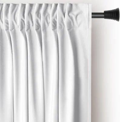 Produktbild von Gardine Kräuselband 140x270 cm Vorhang Weiß Verdunkelnd Einfarbig Muster Samt Textil Multifunktionsband mit Raffhalter Wohnzimmer Schlafzimmer