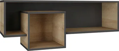 Produktbild von Hängeregal Sprimont 12, Farbe: Grau / Eiche - Abmessungen: 40 x 110 x 29 cm (H x B x T)