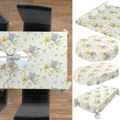 Produktbild von Famanu Tischdecke abwaschbar - oval 200 x 140 cm, Blumenmuster