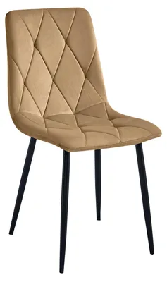 Image de Chaise - Leobert - Libra - Velours Marron/Pieds Noirs - 44 X 54,5 X 87 Cm