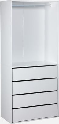sweeek - Modul mit 4 Schubladen und Kleiderschrank - Weiß