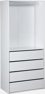 Produktbild von sweeek - Modul mit 4 Schubladen und Kleiderschrank - Weiß