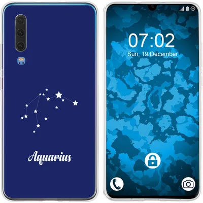 Produktbild von PhoneNatic Case kompatibel mit Huawei P30 Silikon-Hülle SternzeichenAquarius M10