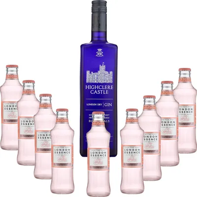 Produktbild von Gintonic - Gin HighclereÊ Castle 43,5¡ + 9London Essence "White Peach & Jasmin" - (70cl + 9*20cl)