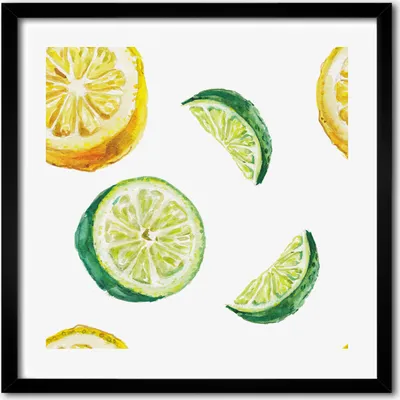Produktbild von Bild - 50 cm x 50 cm - MDF - Rahmen, Wandkunst - Zitrone und Limette