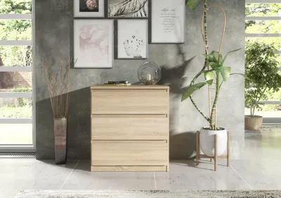 Produktbild von Praktische Kommode mit 3 Schubladen für Schlafzimmer Wohnzimmer oder Flur
