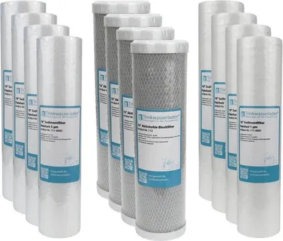 Produktbild von 2 Jahre Filter Set 10' 12-teilig Ersatzfilter Umkehrosmose RO Sediment Aktivkohle