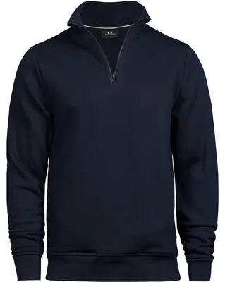Image de Tee Jay - Sweat-shirt à demi-fermeture éclair pour hommes/femmes Uni FK1400 (L) (bleu marine)