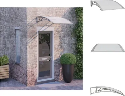 Zdjęcie produktu dla vidaXL Daszek nad drzwi szary i przezroczysty 100x80 cm poliwęglan - Markizy