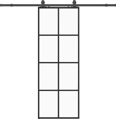 Obrázek produktu pro vidaXL Posuvné dveře s kováním černé 76x205 cm sklo ESG