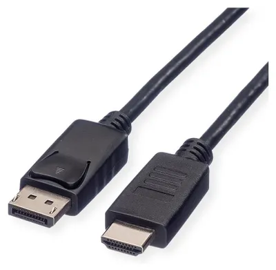 Imagen del producto de ROLINE, cable DisplayPort (DP) - HDTV, conector recto/recto, color negro, 1 metro