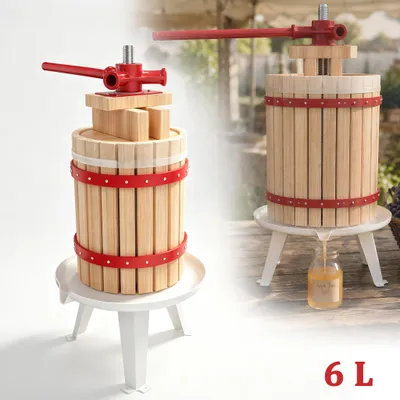 Produktbild von TANYEAR 6 L Obstpresse Apfelpresse manuell aus Eichenholz mit Presstuch