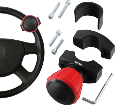 Immagine prodotto di KOTARBAU® Pomello Volante Universale PVC ⌀ 5,2cm Nero & Rosso 9cm Pomello Volante Trattore Accessori Trattore Design Ergonomico