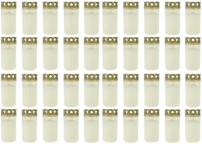 Produktbild von 40 Stück Grablicht Brenner Nr. 3 Weiß mit Deckel Grabkerzen Grablicht Grablichtkerze Trauerlicht Gedenkkerze Golddeckel