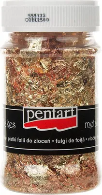 Produktbild von PENTART Deco-Metall-Flocken silbern Flocken Kupfer und Golden petals 100 ml M4