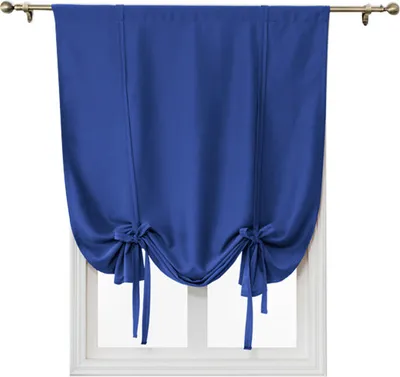 Produktbild von Einfacher Verdunkelungsvorhang, Stabtasche Wärmeisolierter Raum Verdunkelung Römischer Schatten für Schlafzimmer Wohnzimmer Küche Kleines Fenster (Blau, 100x120cm)