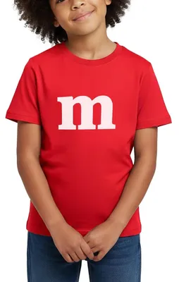 Produktbild von Spreadshirt Buchstabe M Kostüm Karneval Fasching Gruppen Kinder T-Shirt, 110/116 (5-6 Jahre), Rot